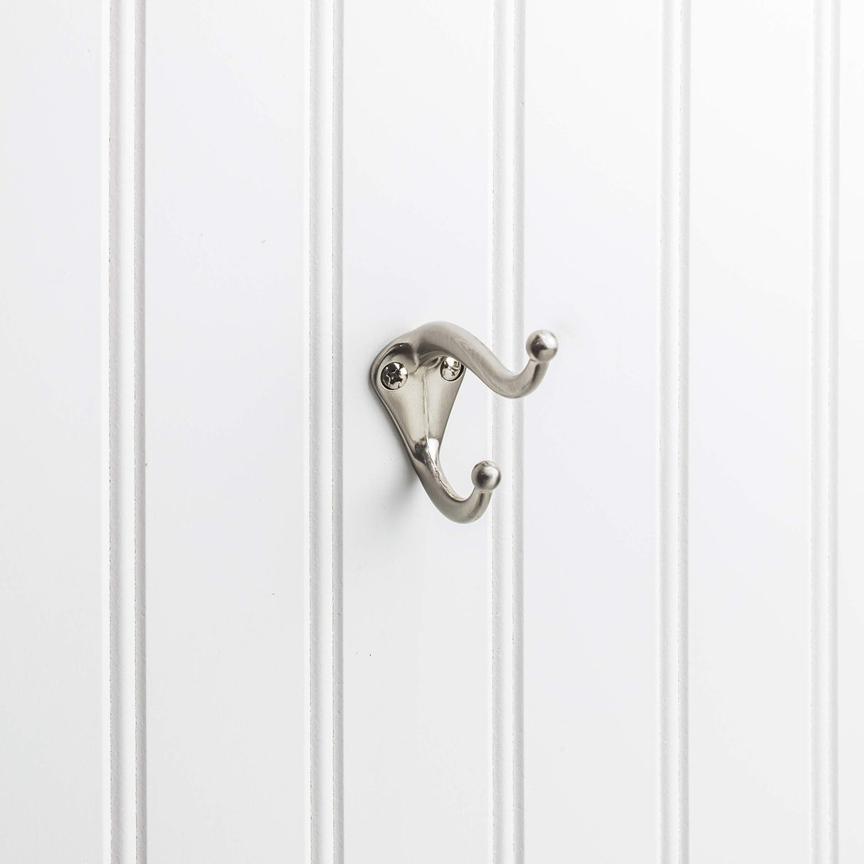 Elements YD10-231SN 2-5/16" Satin Nickel Traditional Double Prong Ball End Wall Mounted Utility Hook