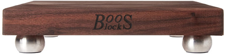 John Boos WAL-12SS Block Walnut Wood Edge Grain Cutting Board with Stainless Steel Feet, 12 Inches Square, 1.5 Thick 12X12X1.5 WAL-EDGE GR SS BUN FEET
