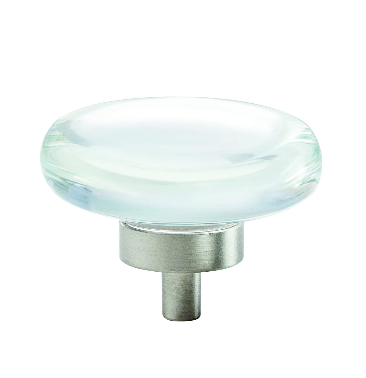 Amerock Cabinet Knob Clear/Satin Nickel 1-3/4 inch (44 mm) Diameter Glacio 1 Pack Drawer Knob Cabinet Hardware