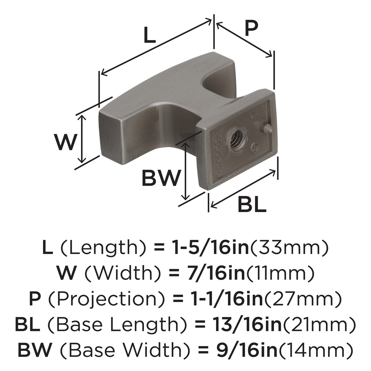 Amerock Cabinet Knob Satin Nickel 1-5/16 inch (33 mm) Length Westerly 1 Pack Drawer Knob Cabinet Hardware