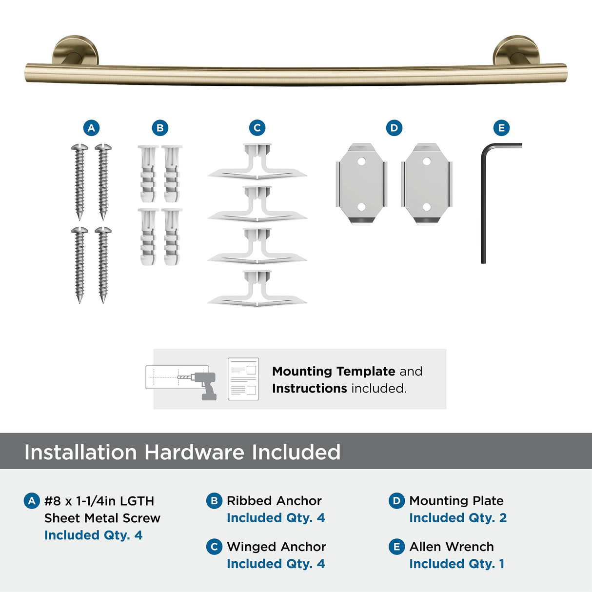 Amerock BH26543BBZ Golden Champagne Towel Bar 18 in (457 mm) Towel Rack Arrondi Bathroom Towel Holder Bathroom Hardware Bath Accessories