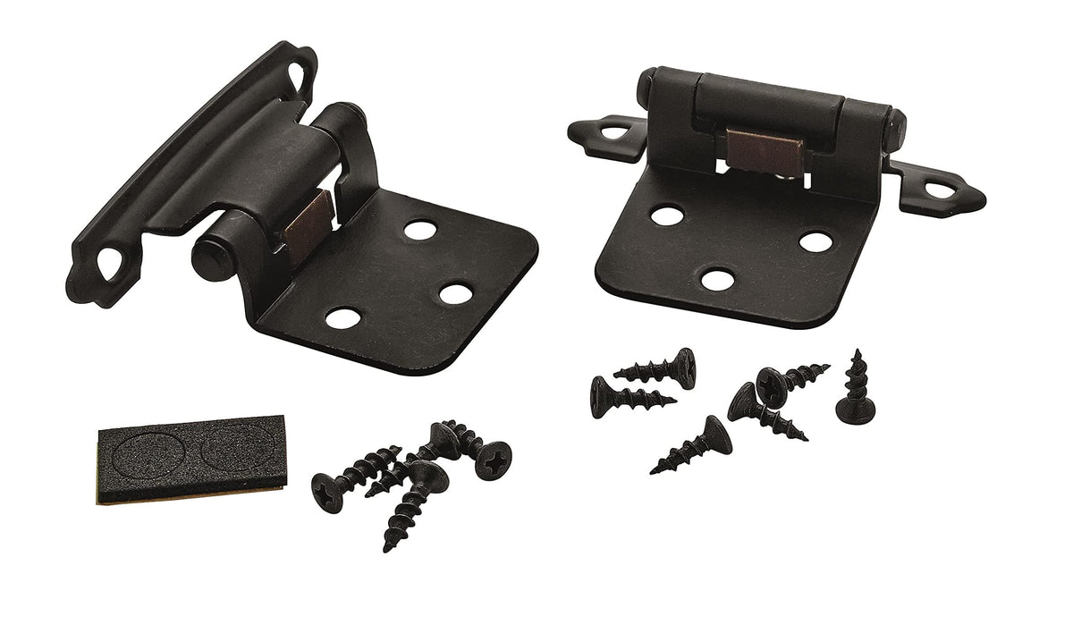 Amerock Cabinet Hinge Variable Overlay Hinge Matte Black 2 Pack Self-Closing Hinge Face Mount Hinge Cabinet Door Hinge