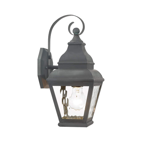 Livex Lighting 2601-01 Transitional One Light Outdoor Wall Lantern from Exeter Collection Finish, Antique Brass