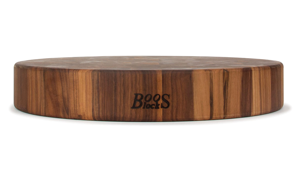 John Boos WAL-CCB183-R Block Classic Collection Walnut Wood End Grain Round Chopping Block, 18 Inches x 3 18DIAX3 WAL-END GR-NON REV-CHOP BL