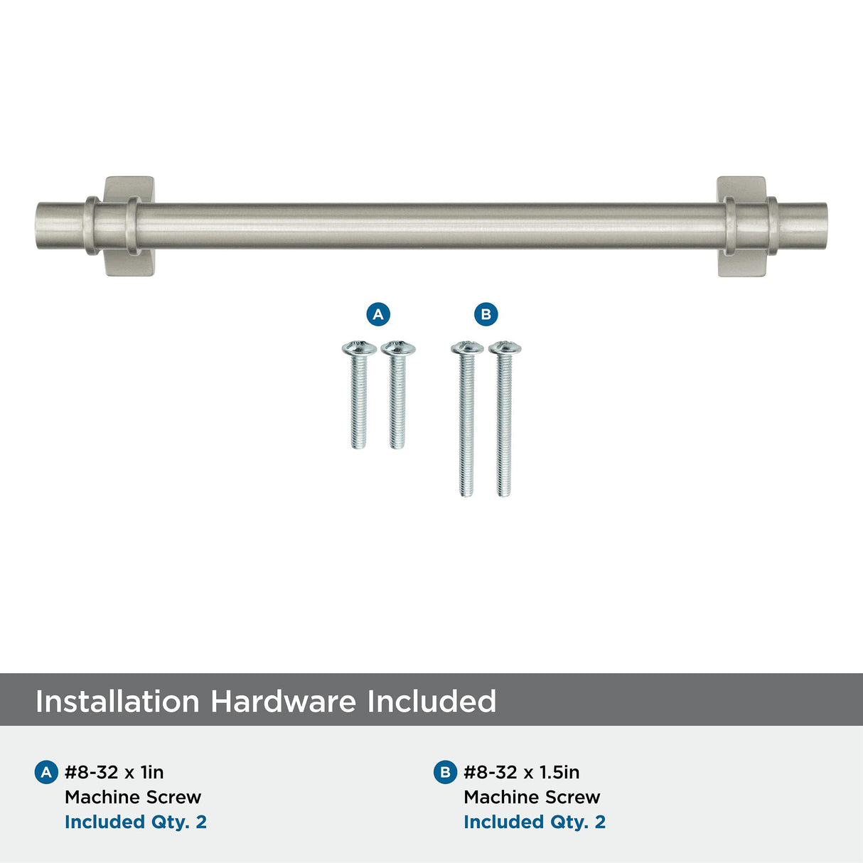 Amerock Cabinet Pull Satin Nickel 6-5/16 inch (160 mm) Center to Center Davenport 1 Pack Drawer Pull Drawer Handle Cabinet Hardware