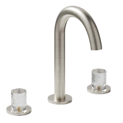 Bathroom Sink Faucet 3 Hole, 8 Inch Widespread Bathroom Faucets, Sink Faucet Brushed Nickel with Pop-up Drain & Hose