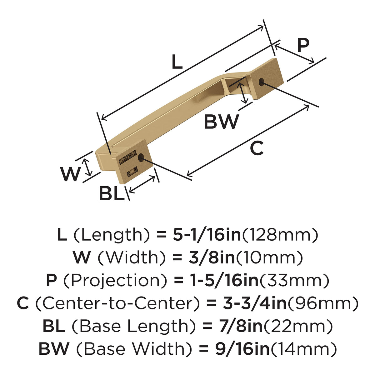 Amerock Cabinet Pull Champagne Bronze 3-3/4 in (96 mm) Center-to-Center Drawer Pull Westerly Kitchen and Bath Hardware Furniture Hardware
