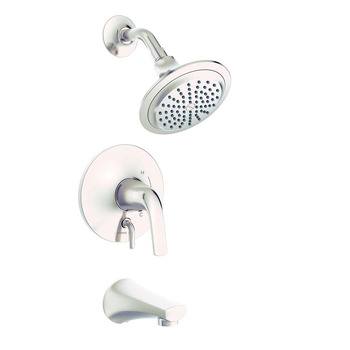 Gerber D501034BNTC Brushed Nickel Lemora Tub & Shower Trim Kit, Diverter On Valve, ...