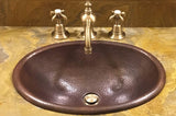 Premier Copper Products LO17RDB 17-Inch Oval Self Rimming Hammered Copper Sink, Oil Rubbed Bronze