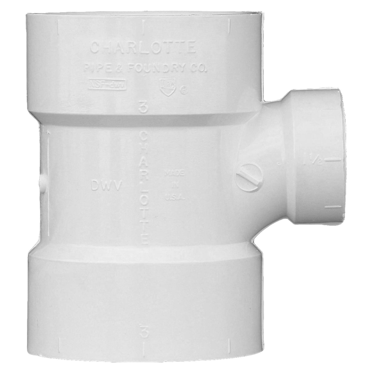 CHARLOTTE PIPE 2 x 1 1/2 x 1 1/2 DWVSANITARYTEE REDUC DWV (DRAIN, WASTE AND VENT) (1 Unit Piece)