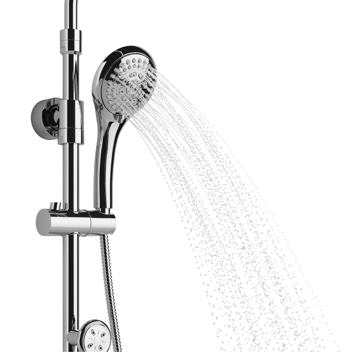 PULSE ShowerSpas 1028-CH Lanikai Shower System with 8" Rain Showerhead, 3 Dual-Function Body Spray Jets, 5-Function Hand Shower, Polished Chrome, 2.5 GPM