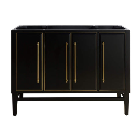 Avanity Mason 48 in. Vanity Only in Black with Gold Trim