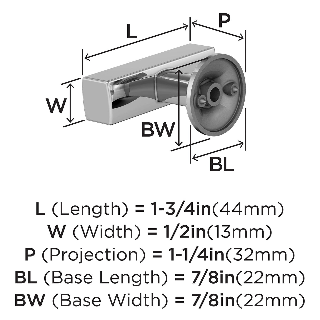 Amerock BP3710026 Everett Knob, Polished Chrome