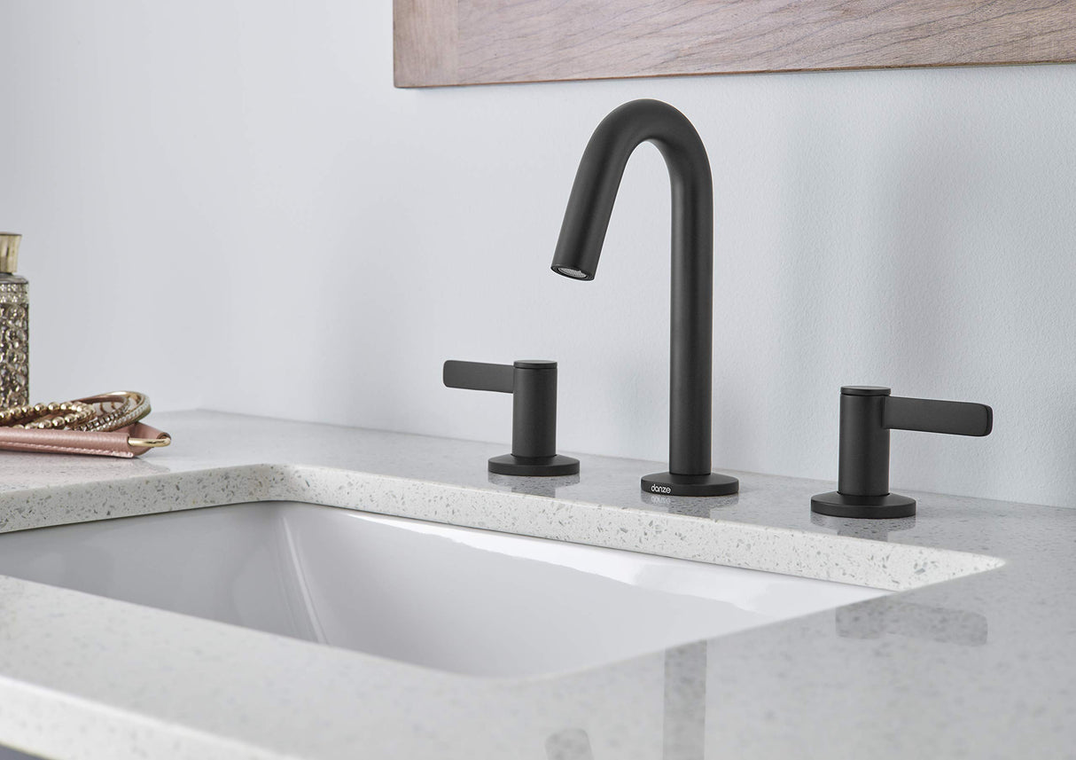 Gerber D303130BS Satin Black Amalfi Two Handle Widespread Lavatory Faucet