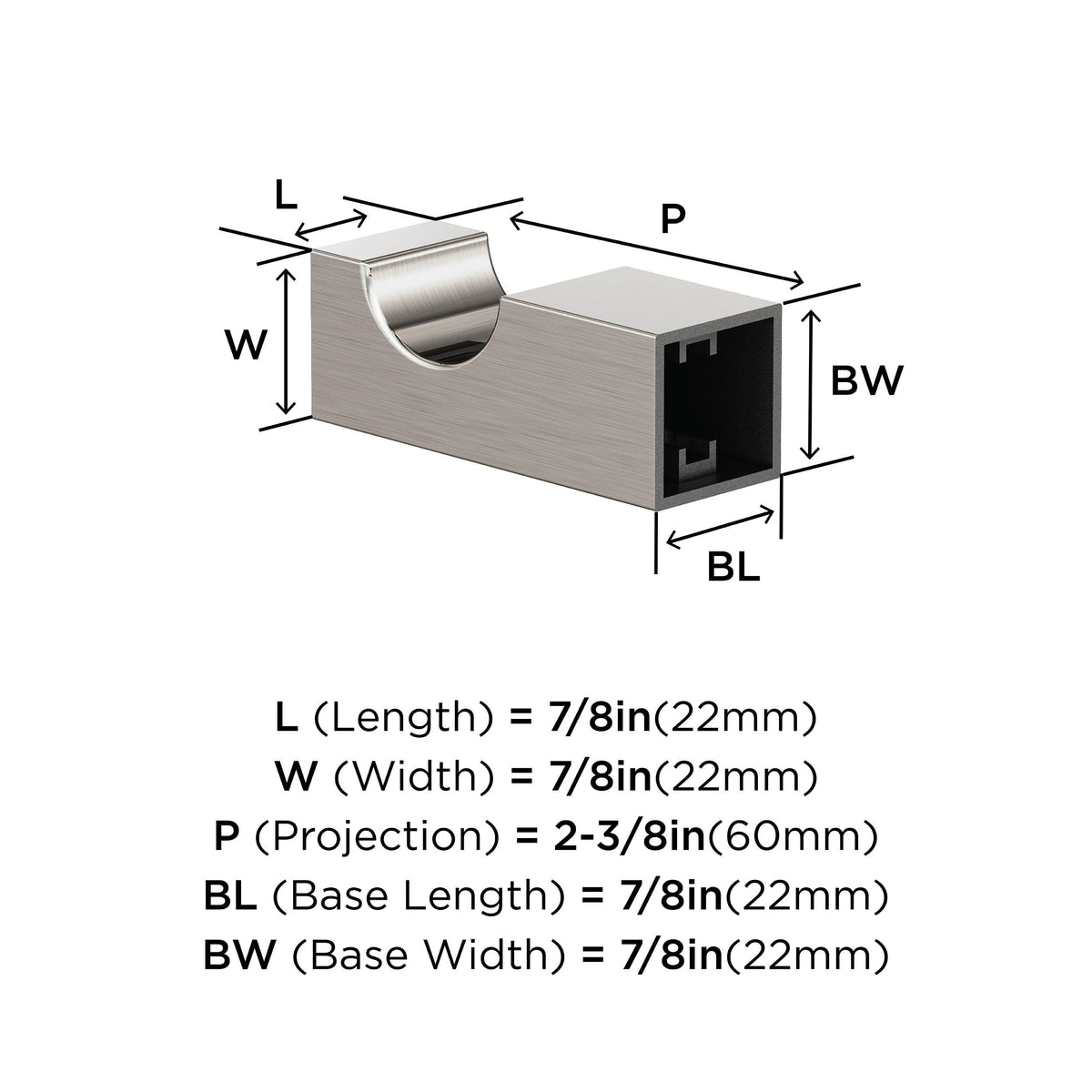 Amerock BH36080G10 Brushed Nickel Single Robe Hook 7/8 in. (22 mm) Length Towel Holder Monument Towel Hook for Bathroom Bathroom Hardware Bath Accessories