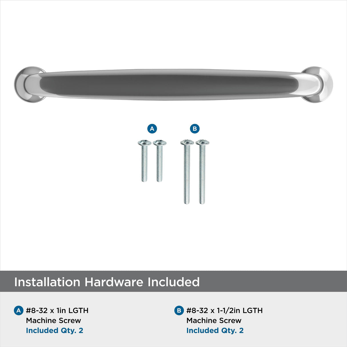 Amerock Cabinet Pull Polished Chrome 5-1/16 inch (128 mm) Center-to-Center Renown 1 Pack Drawer Pull Cabinet Handle Cabinet Hardware