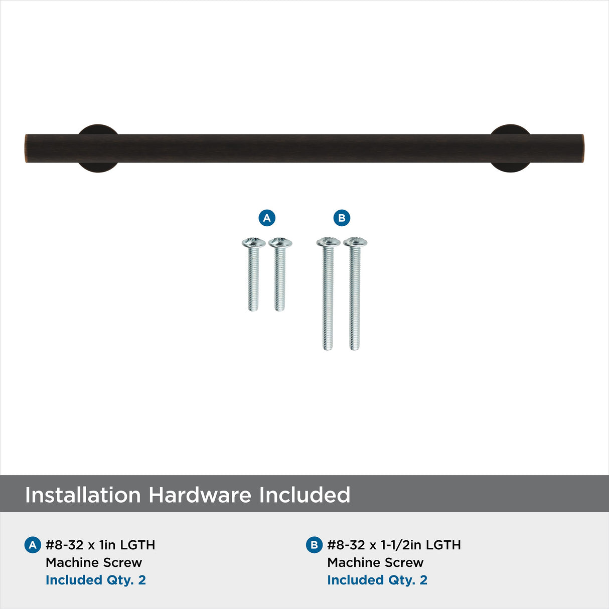 Amerock Cabinet Pull Oil Rubbed Bronze 6-5/16 inch (160 mm) Center-to-Center Radius 1 Pack Drawer Pull Cabinet Handle Cabinet Hardware