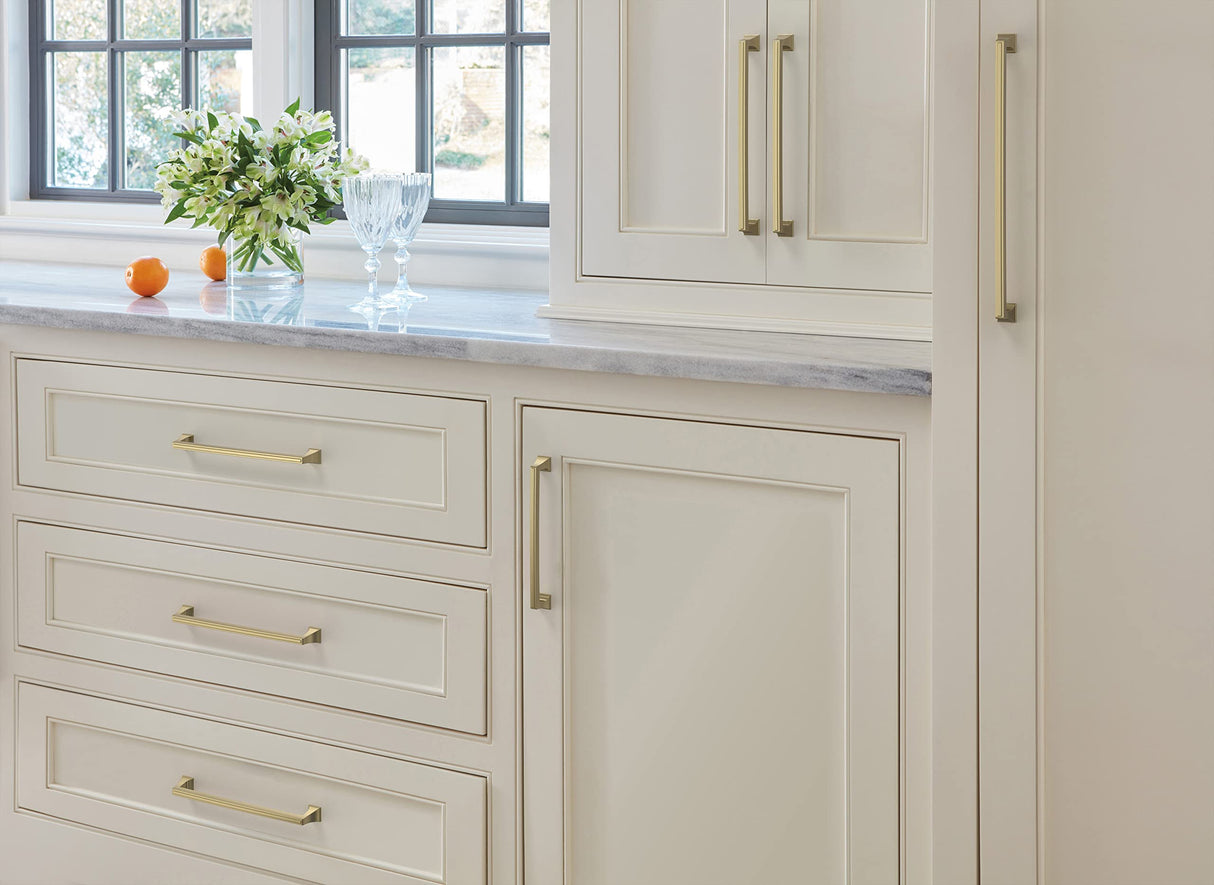 Amerock BP53535BBZ Golden Champagne Cabinet Pull 8 in (203 mm) Center-to-Center Cabinet Handle Mulholland Drawer Pull Kitchen Cabinet Handle Furniture Hardware
