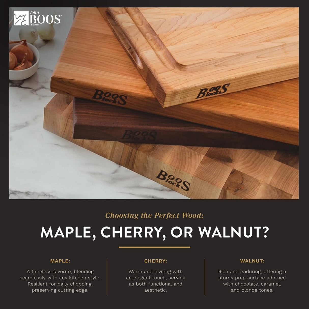 John Boos Chop-N-Slice Maple Wood Cutting Board for Kitchen Prep, 1.25" Thick, Large, Edge Grain, Charcuterie Boos Block, 20" x 14", Reversible