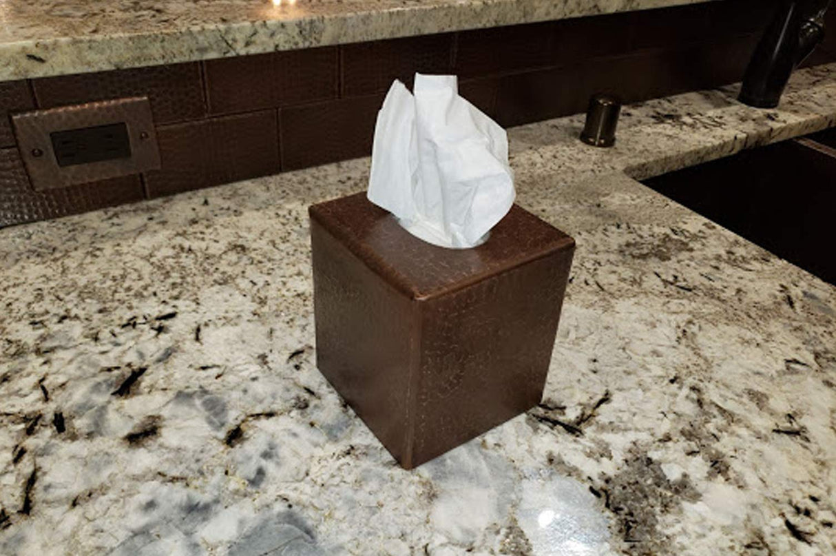 Premier Copper Products TBCSDB Small Hammered Copper Tissue Box Cover