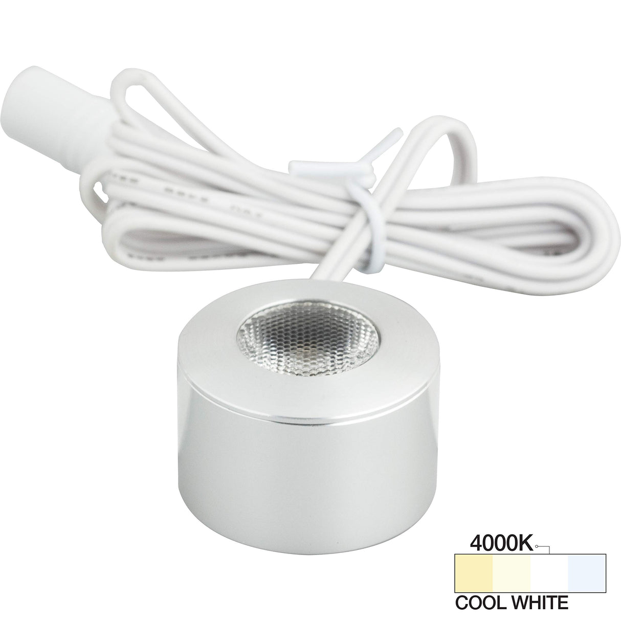 Task Lighting L-MR-CL-1BA-40 105 Lumen Brushed Aluminum Mini Round Puck Light, 4000K Cool White