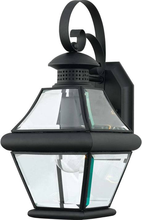 Quoizel RJ8407K Rutledge Outdoor Wall Lantern Wall Mount Lighting, 1-Light, 150 Watt, Mystic Black (15"H x 7"W)