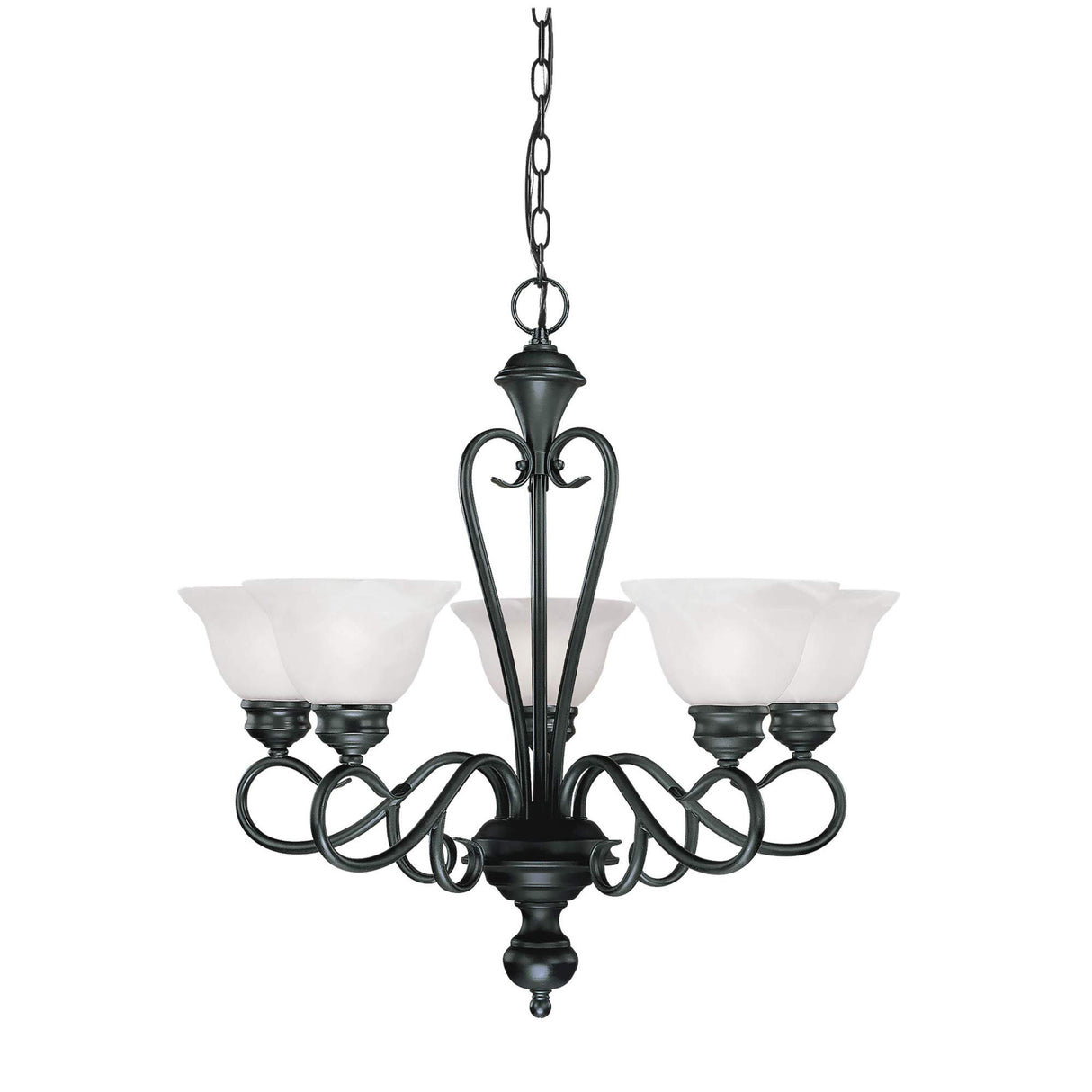 Millennium Lighting 675-BK Devonshire 5 Light Single Tier Chandelier