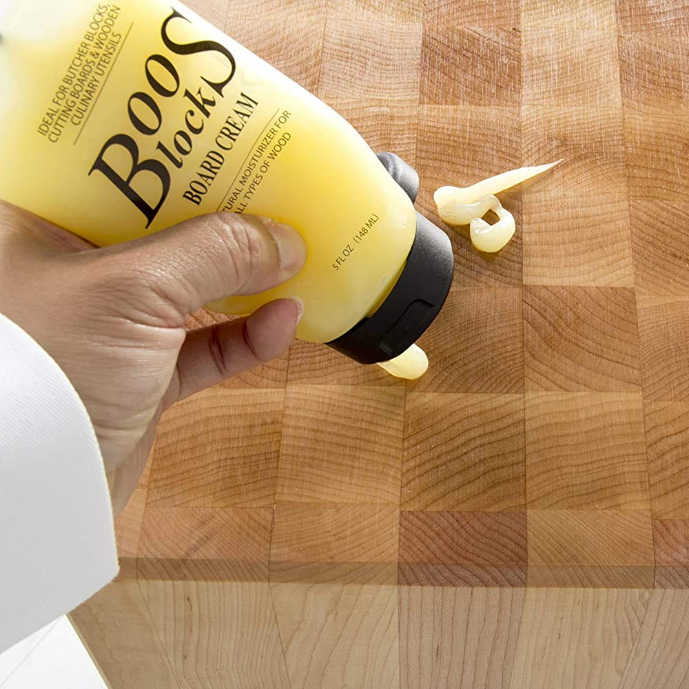 John Boos MYSCRMAPP 3 Piece Cutting Charcuterie Board Care & Maintenance Set with Food Safe Mystery Oil, Cream, and Applicator, Wooden Kitchen Essentials MYS OIL 16OZ/CRM 5OZ/APPLICRND-