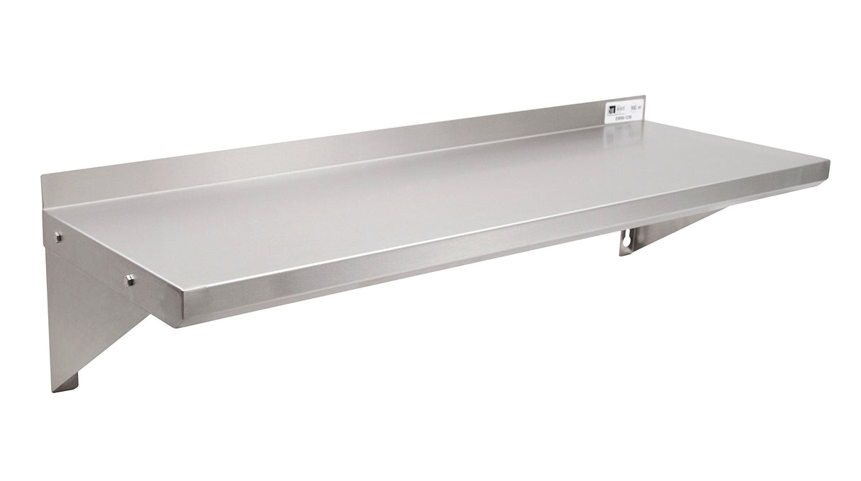 John Boos EWS8-1260 Stainless Steel Standard Wall Shelf, 60" Length x 12" Width