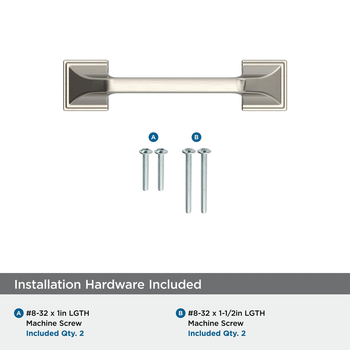 Amerock BP37375G10 Satin Nickel Cabinet Pull 3 in (76 mm) Center-to-Center Cabinet Handle Exceed Drawer Pull Kitchen Cabinet Handle Furniture Hardware
