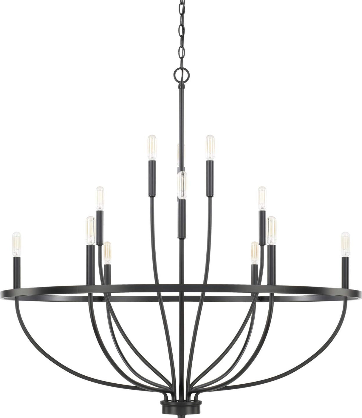 Capital Lighting 428501MB Greyson 12 Light Chandelier Matte Black