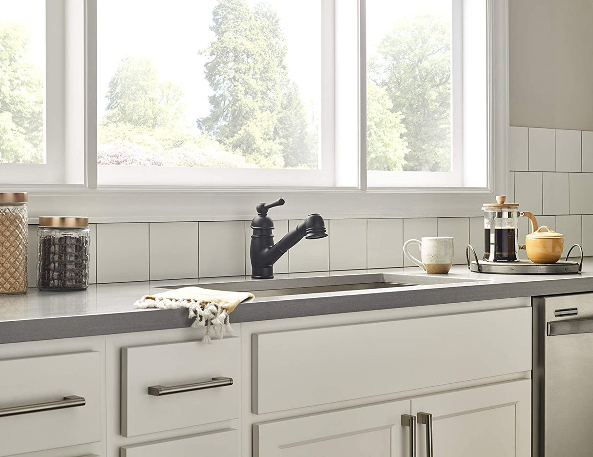 Gerber D457614BS Satin Black Opulence Single Handle Pull-out Kitchen Faucet