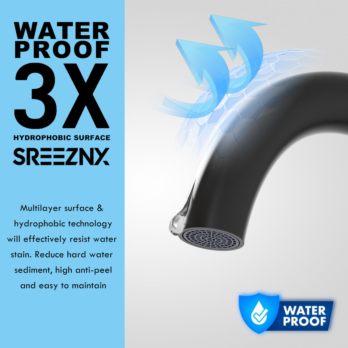 Bathroom Sink Faucet 3 Hole, 8 Inch Widespread Bathroom Faucets, Sink Faucet Black with Pop-up Drain & Hose