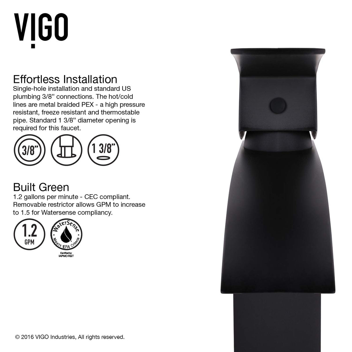 VIGO Satro 7 inch H Single Hole Single Handle Single Hole Bathroom Faucet in Matte Black - Bathroom Sink Faucet VG01015MB