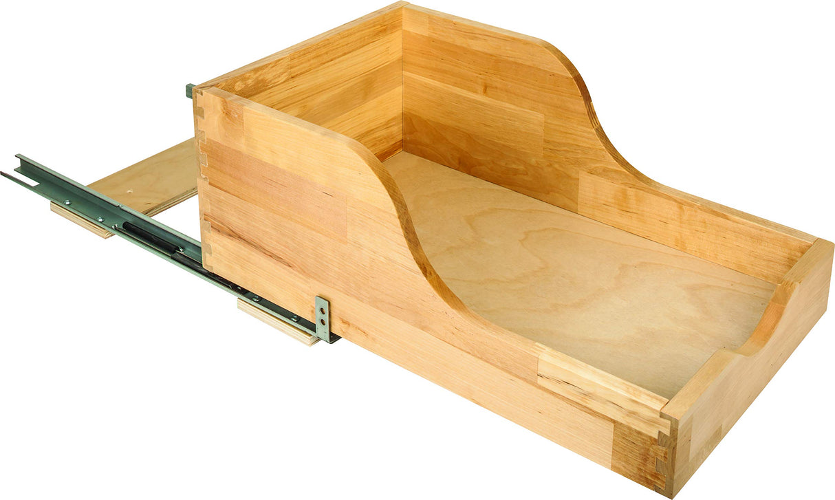 Hardware Resources ROVHB18-WB 18" Wood High Back Rollout for Vanity Depth