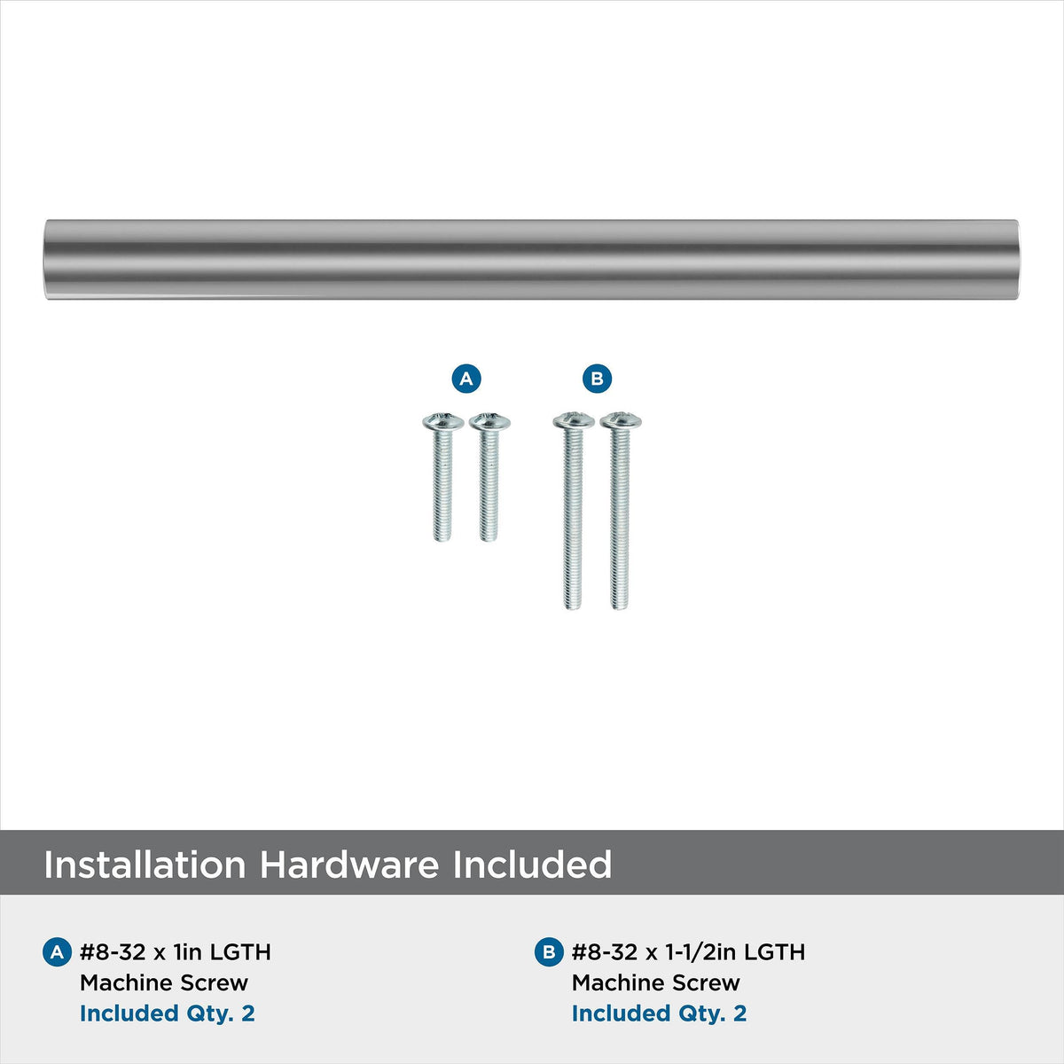 Amerock Cabinet Pull Polished Chrome 5-1/16 inch (128 mm) Center-to-Center Versa 1 Pack Drawer Pull Cabinet Handle Cabinet Hardware