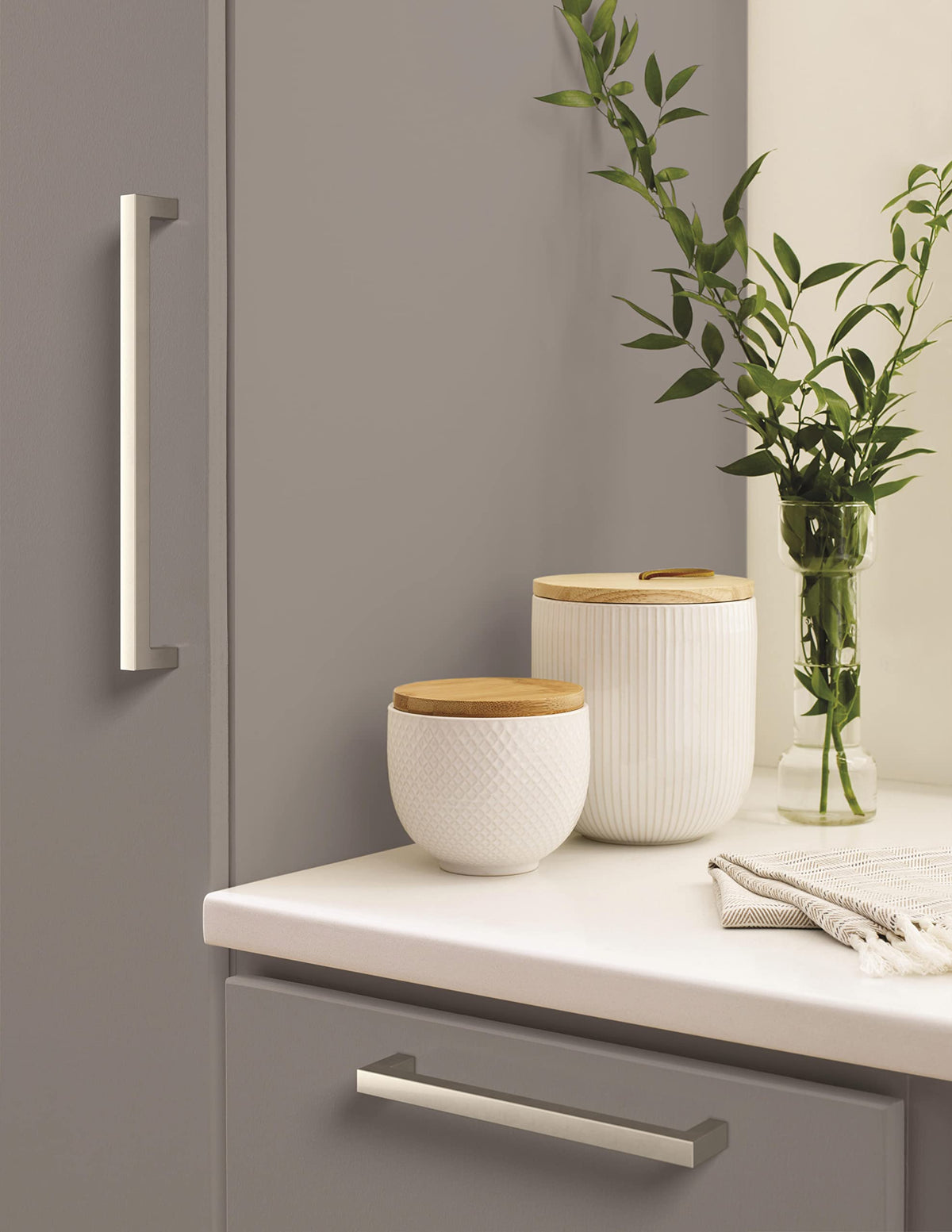 Amerock Cabinet Pull Satin Nickel 8-13/16 inch (224 mm) Center-to-Center Monument 1 Pack Drawer Pull Cabinet Handle Cabinet Hardware