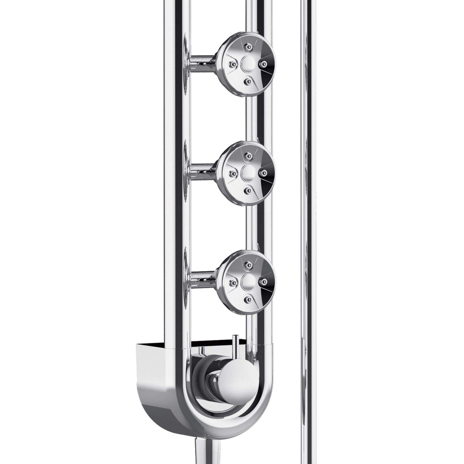 PULSE ShowerSpas 1058-CH Saturn Shower System with 8" Rain Showerhead, 3 Body Sprays, 5 Function Hand Shower, Polished Chrome