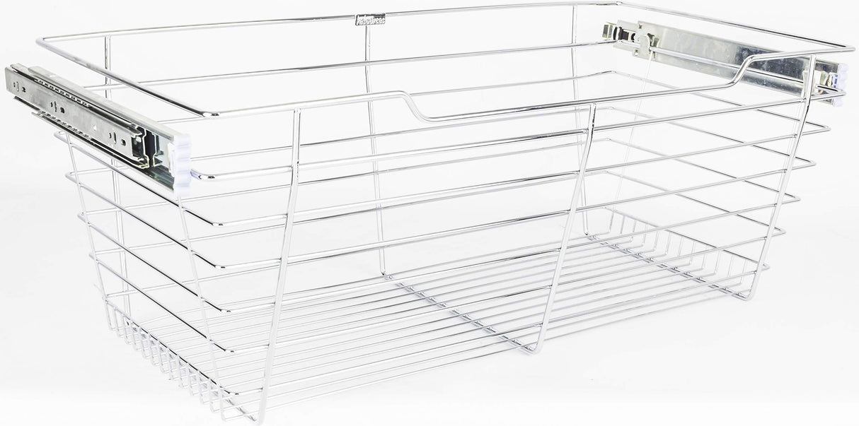 Hardware Resources POB1-142311CH Chrome Closet Pullout Basket with Slides 14"D x 23"W x 11"H