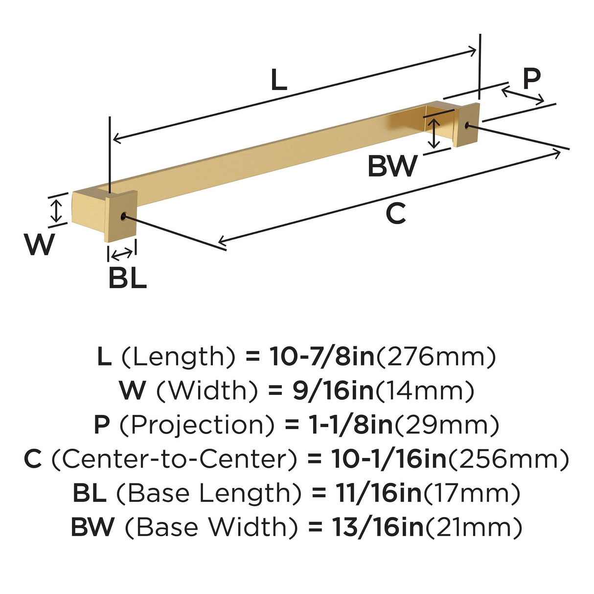 Amerock BP37361CZ Champagne Bronze Cabinet Pull 10-1/16 in (256 mm) Center-to-Center Cabinet Handle Appoint Drawer Pull Kitchen Cabinet Handle Furniture Hardware