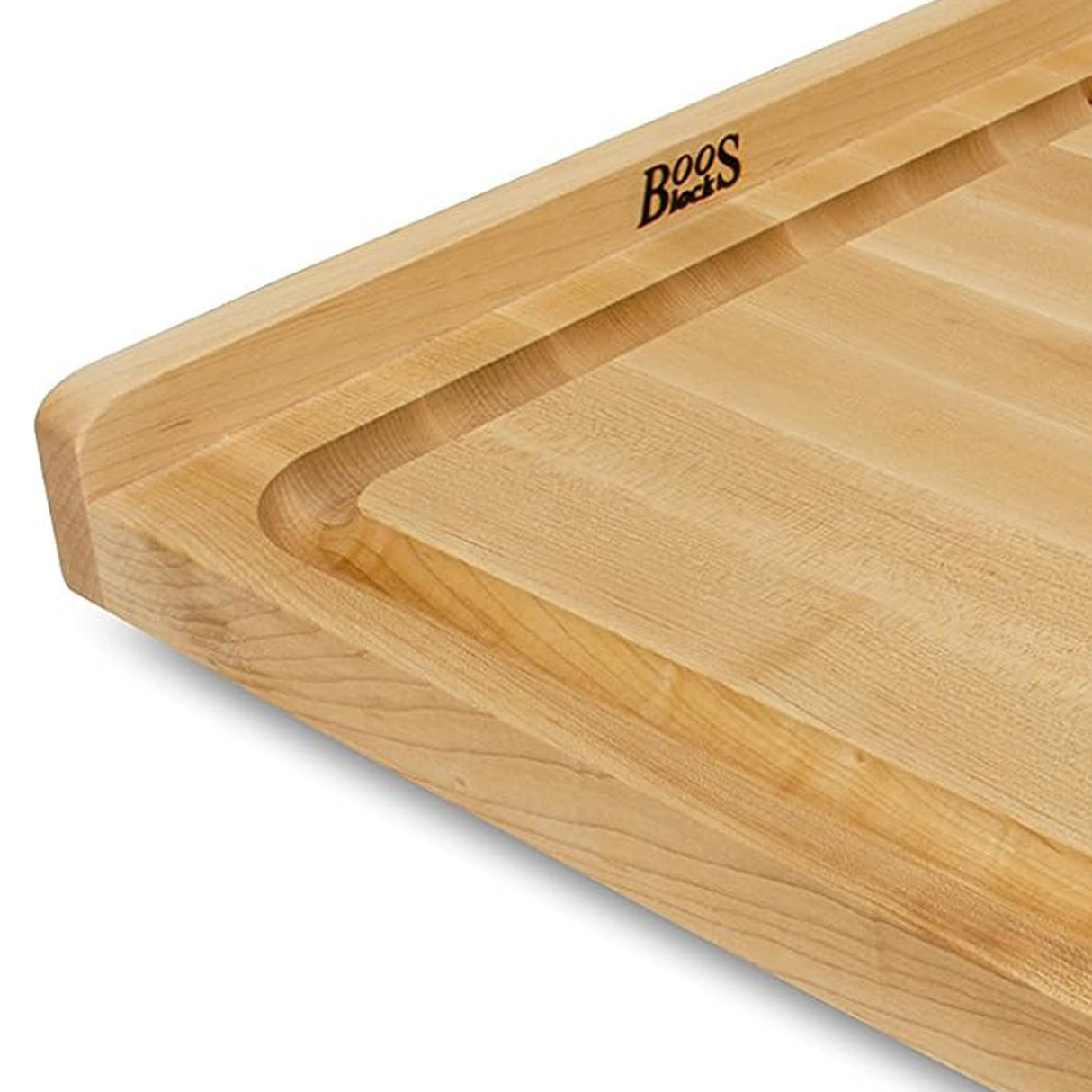 John Boos KNEB17 Maple Wood Cutting Board for Kitchen Prep, 17.75" x 17.25", 1.25 Inch Thick, Edge Grain Reversible Charcuterie Block with Juice Groove 17.75X17.25 MPL-EDGE GR-KNEAD BRD-