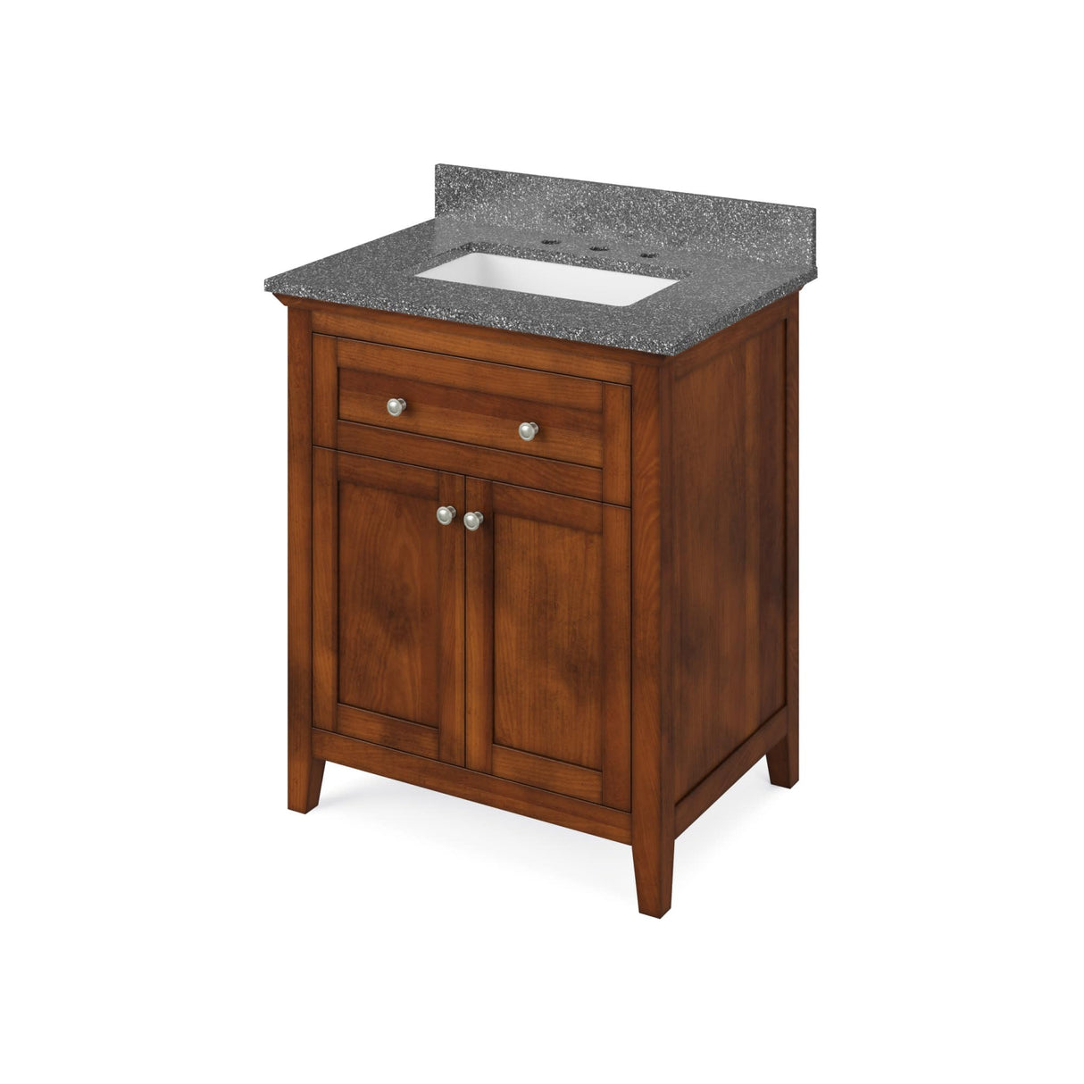 Jeffrey Alexander VKITCHA30CHBOR 30" Chocolate Chatham Vanity, Boulder Cultured Marble Vanity Top, undermount rectangle bowl
