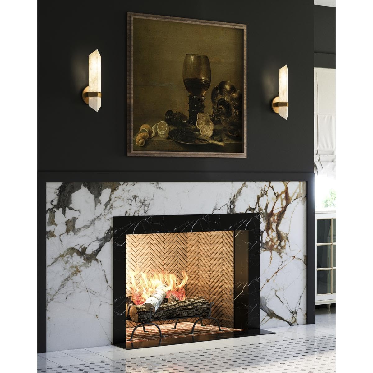 Alora WV334105VBAR VALENCIA 5" WV VINTAGE BRASS ALABASTER 60W E26