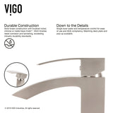 VIGO Duris 12 inch H Single Hole Single Handle Bathroom Faucet in Brushed Nickel - Vessel Sink Faucet VG03007BN