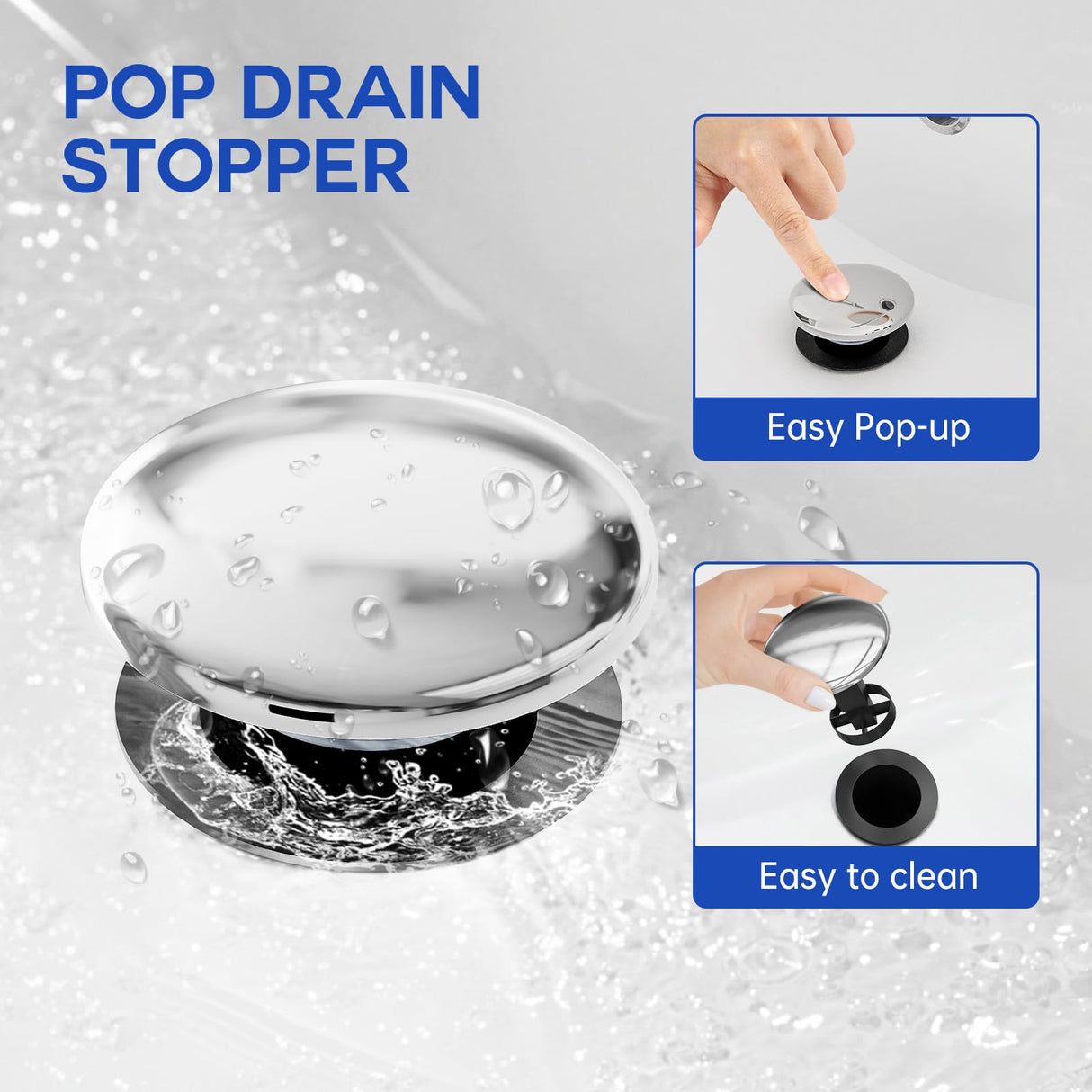 Classical 8 inch Bathroom Faucet, Bathroom faucets for Sink 3 Holes, Widespread Brushed Nickel Bathroom Faucet with Pop Up Drain and cUPC Lead-Free Hose (Brushed Nickel 2 Packs)