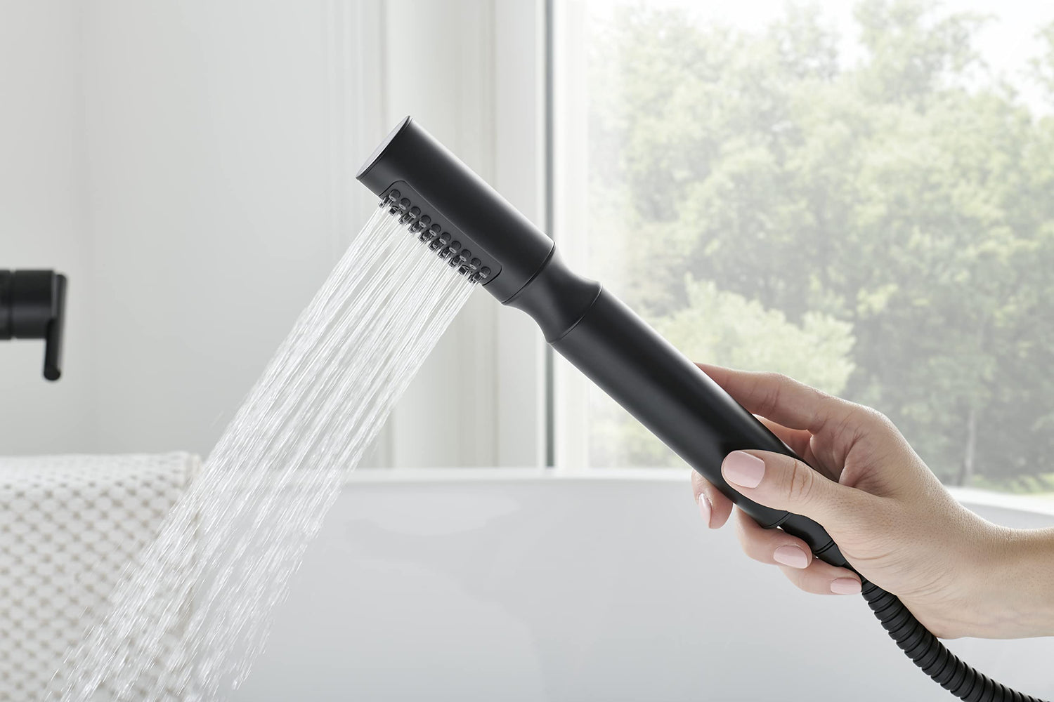 Gerber D465006BS Satin Black Showerstick Single Function Handshower, 1.75GPM