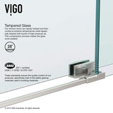 VIGO 48"W x 74"H Alameda Frameless Sliding Rectangle Shower Enclosure with Clear Tempered Glass, Reversible Door Handle and Stainless Steel Hardware in Stainless Steel-VG6052STCL3248
