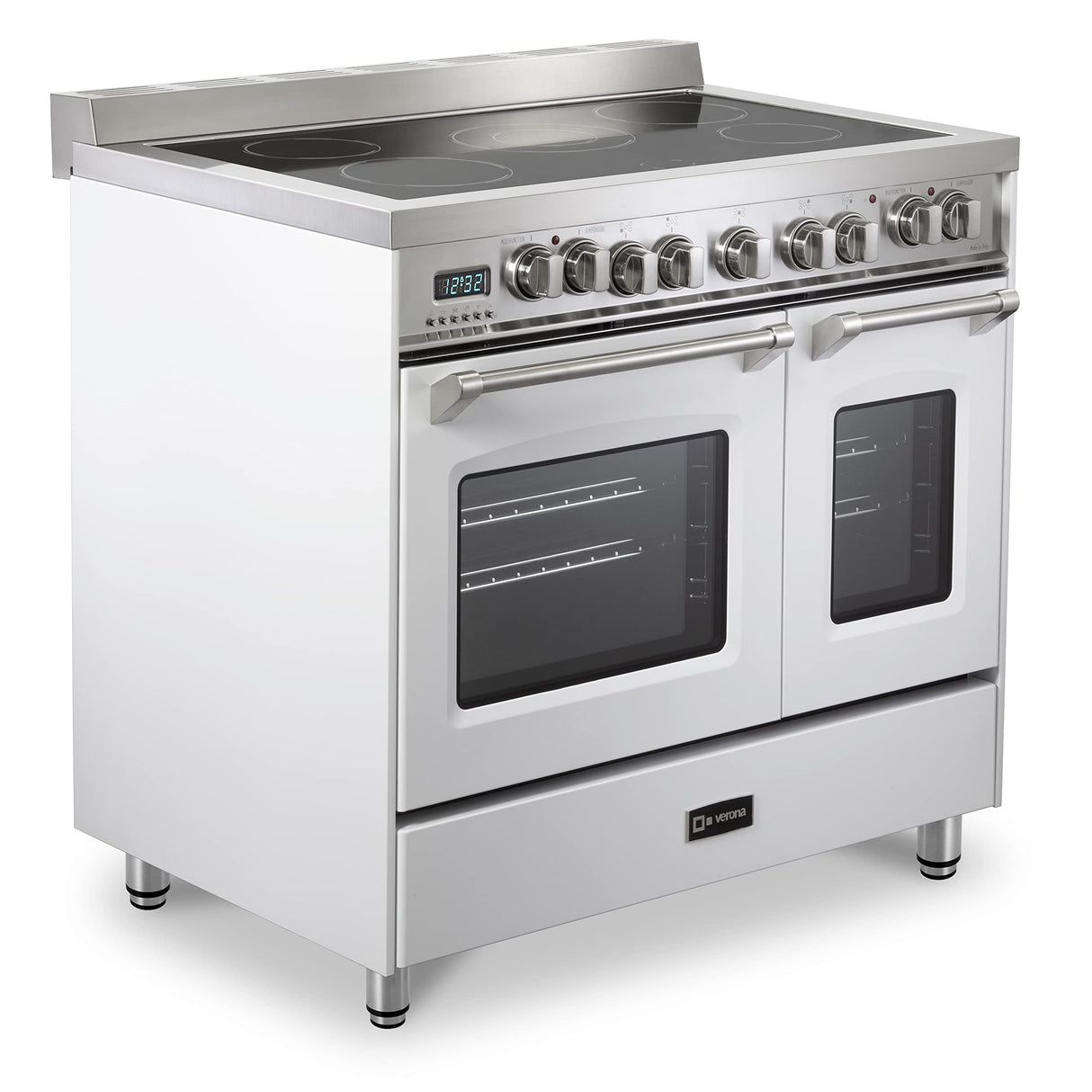 Verona VPFSEE365DW Prestige 36" Electric Glass Top Double Oven Range - White