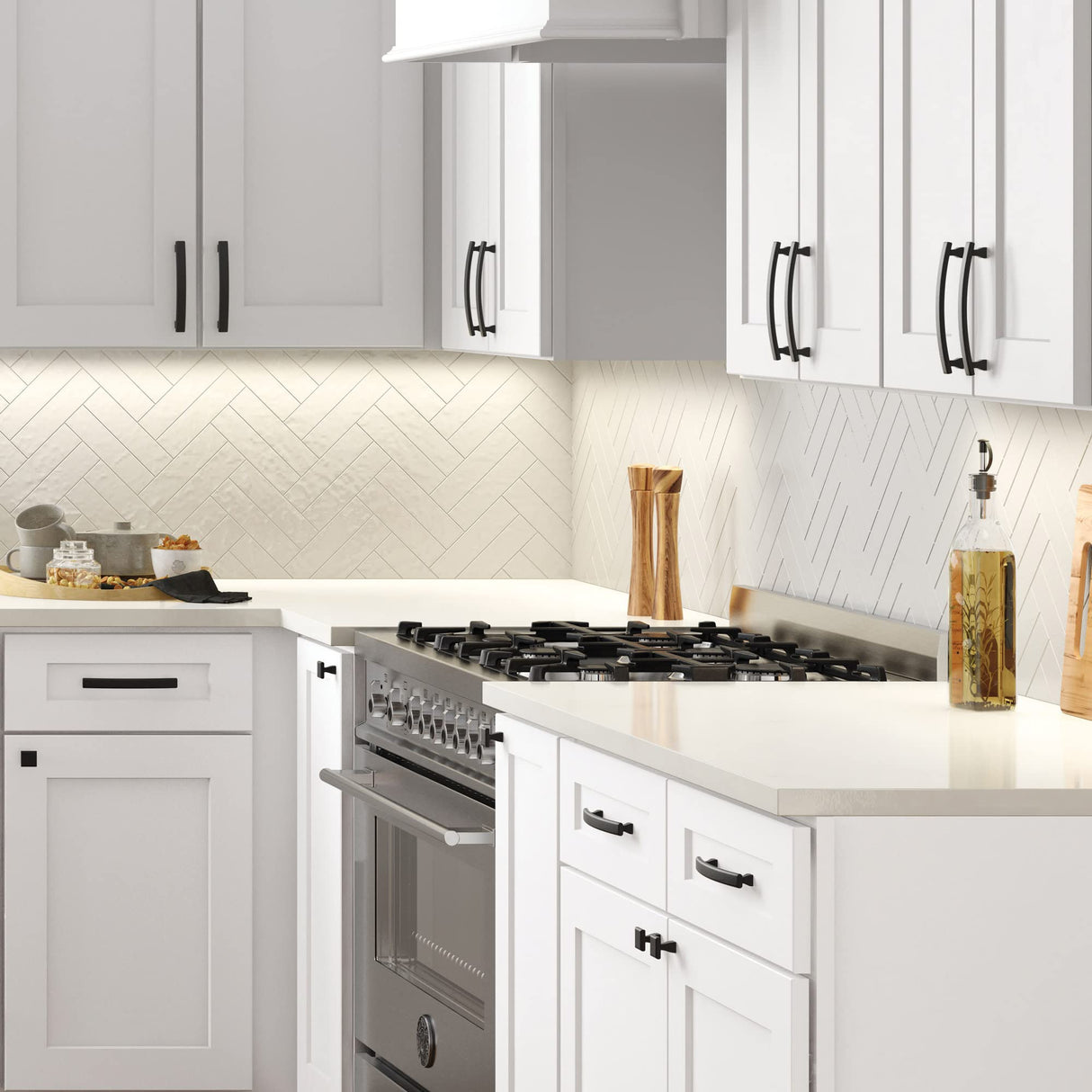 Elements 449-160BNBDL 160 mm Center-to-Center Brushed Pewter Square Hadly Cabinet Pull