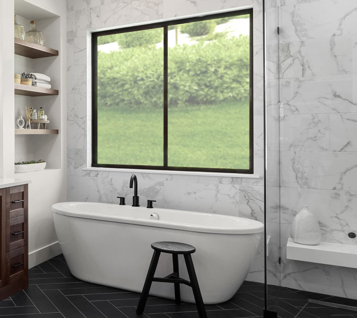 Gerber D305758BST Parma Three Piece Roman Tub Trim Kit - Satin Black